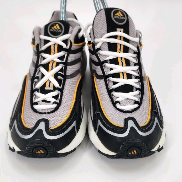 RARE VINTAGE ADIDAS TORSION SNEAKERS WOMENS SIZE 6 BLACK GRAY GOLD Y2K 2000S - Picture 6 of 14